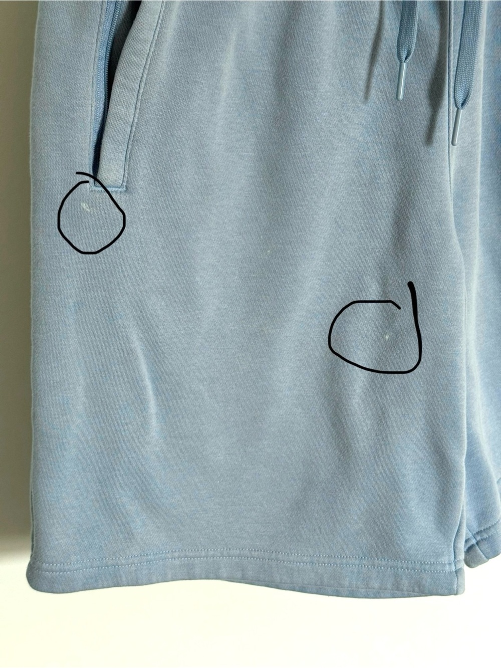 Adidas Light Blue Trefoil Fleece Lounge Sweat Shorts 9” Inseam Men’s Large - Picture 12 of 13